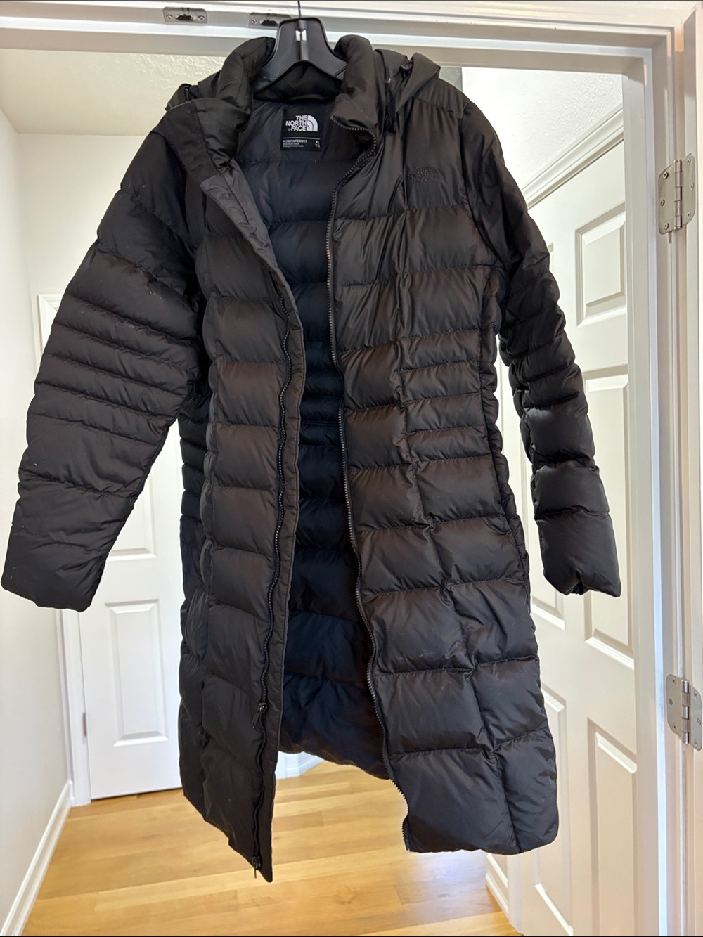 The North Face Women's Black Long Hooded Puffer Coat